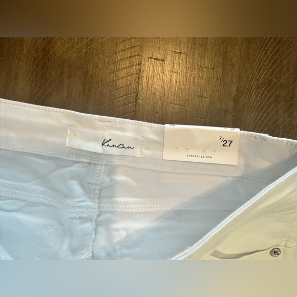 NEW Kancan White Distressed Twisted Seam Ankle Skinny Denim Jeans NWT Size 7/27 - Picture 4 of 16